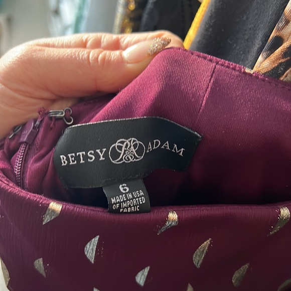 Betsy & Adam Spaghetti Strap Formal Maxi Gown - Picture 4 of 4